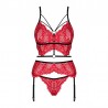 sexy Mettia Ensemble 3 pcs  - Rouge