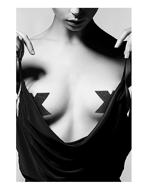 sexy Bijoux de seins Flash Croix Noir