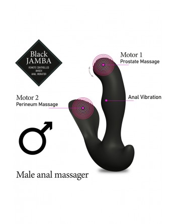 sexy Stimulateur anal vibrant télécommandé unisexe - Black Jamba