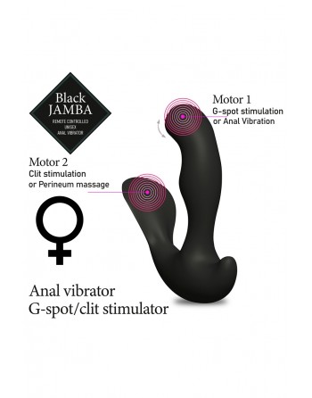 sexy Stimulateur anal vibrant télécommandé unisexe - Black Jamba