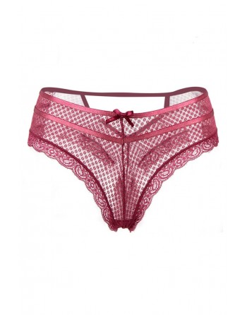 sexy Tanga bordeaux dentelle - Paris Hollywood