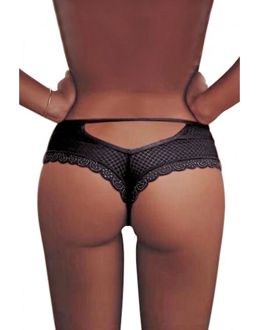 sexy Tanga noir dentelle - Paris Hollywood