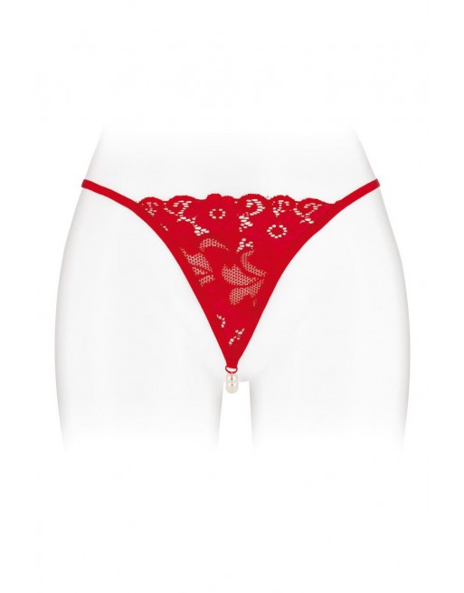 sexy String avec perles Venusina - rouge