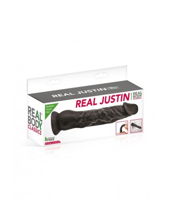 sexy Gode réaliste 21 cm noir  - Real Justin