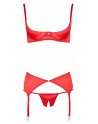 Ensemble lingerie 3 pièces ouvert rouge - Cottelli Lingerie