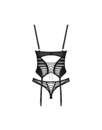 Lune Bellis corset et string - Noirs