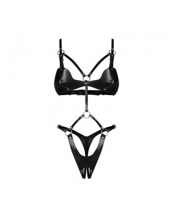 Dame controle body ouvert - Noir