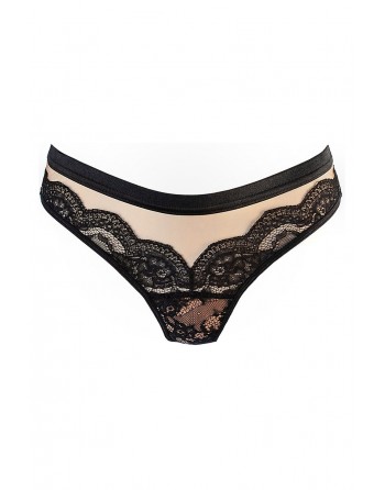 String tulle et dentelle noir V-10718 - Axami