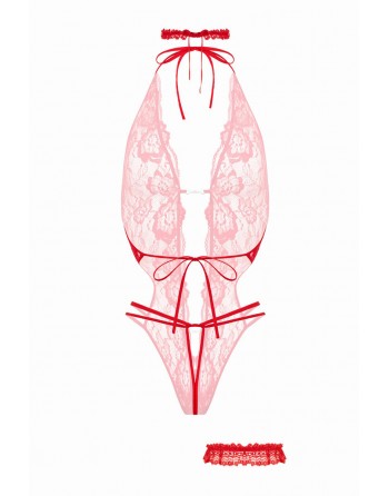 Ensemble body ouvert Renee rouge - Christine