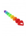 Stimulateur anal Rainbow Heart Beads - Toyjoy