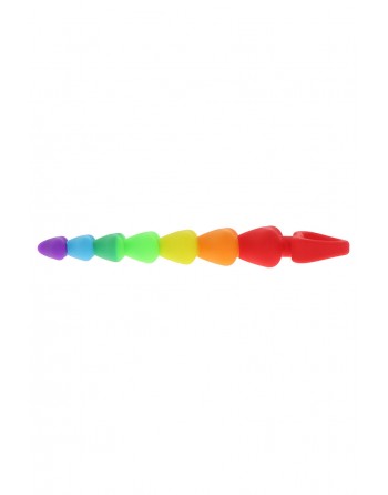 Stimulateur anal Rainbow Heart Beads - Toyjoy