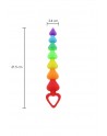 Stimulateur anal Rainbow Heart Beads - Toyjoy