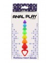 Stimulateur anal Rainbow Heart Beads - Toyjoy