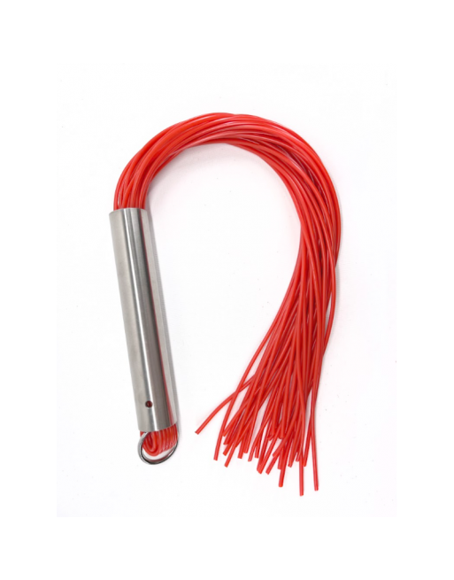 Martinet homme rouge manche métal lanières en PVC