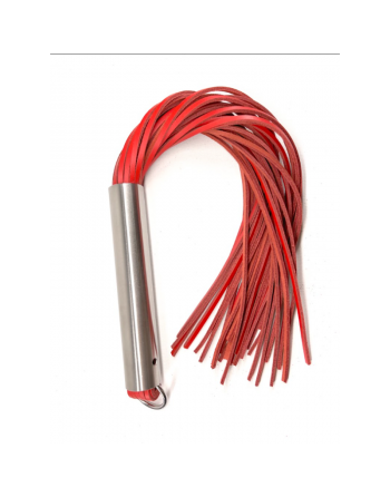 Martinet homme rouge manche métal lanières en cuir DOUX