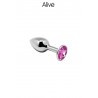 Plug bijou métal argent rose S